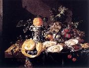 Cornelis de Heem Still-Life with Oysters, Lemons and Grapes oil painting reproduction
